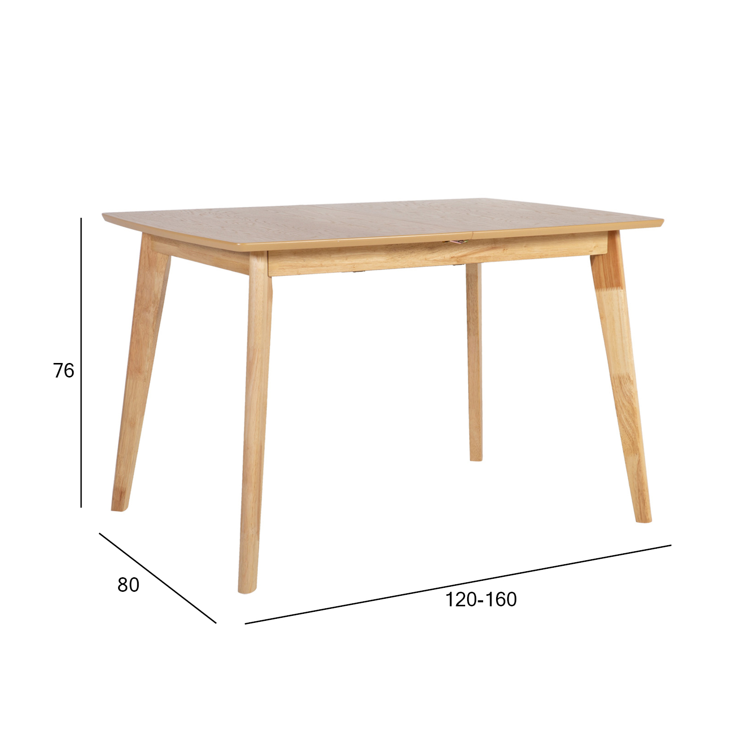 Söögilaud JONNA 120/160x80xH76cm, tamm - Image 4