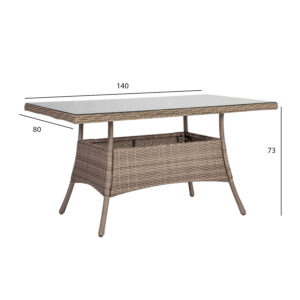 Laud TOSCANA 140x80xH73cm, beež
