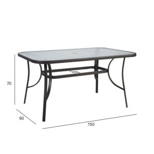 Laud DUBLIN 150x90xH70cm, tumepruun