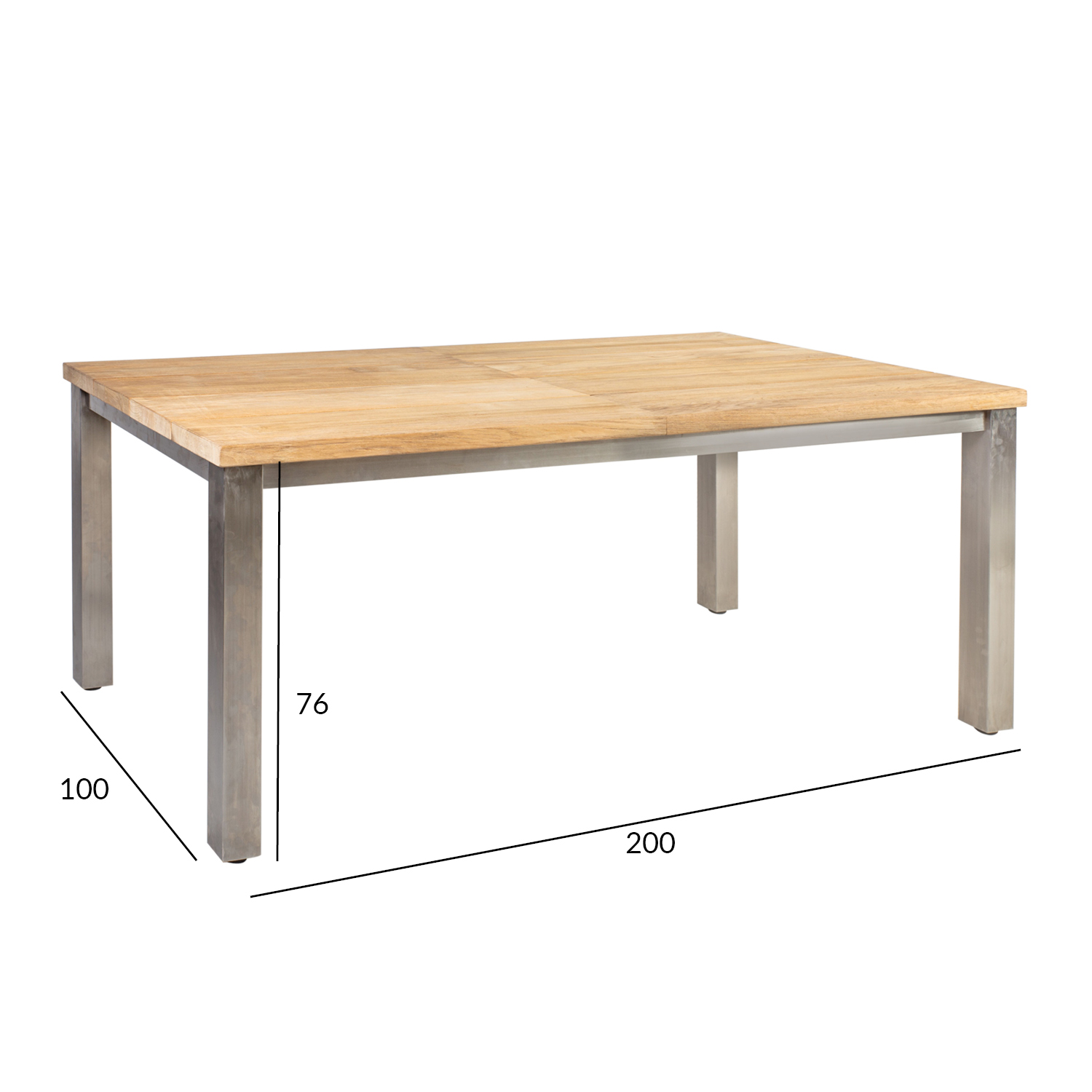 Laud NAUTICA 200/300x100xH76cm, tiikpuu