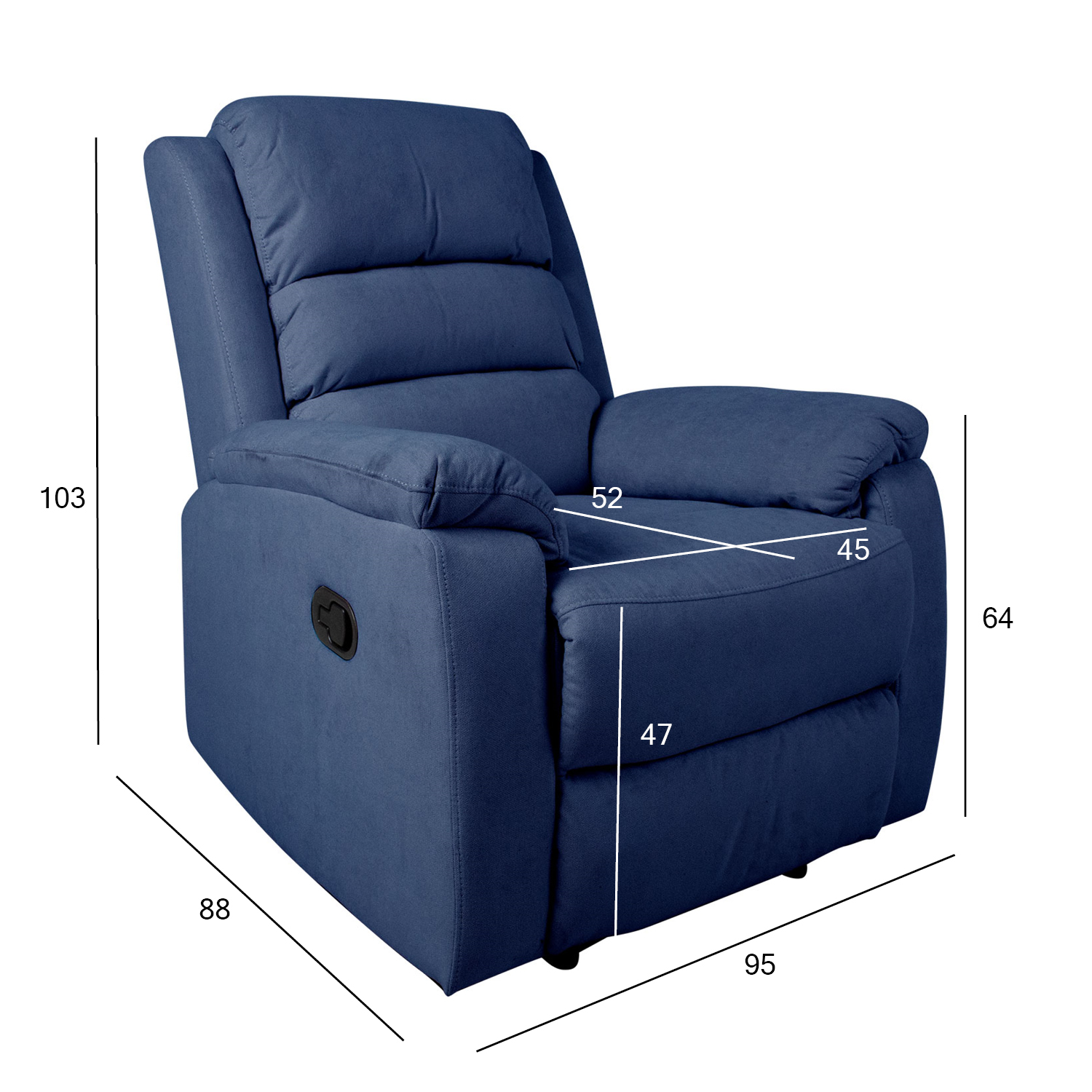 Tugitool MANUEL_manuaalne recliner, tume - Image 6