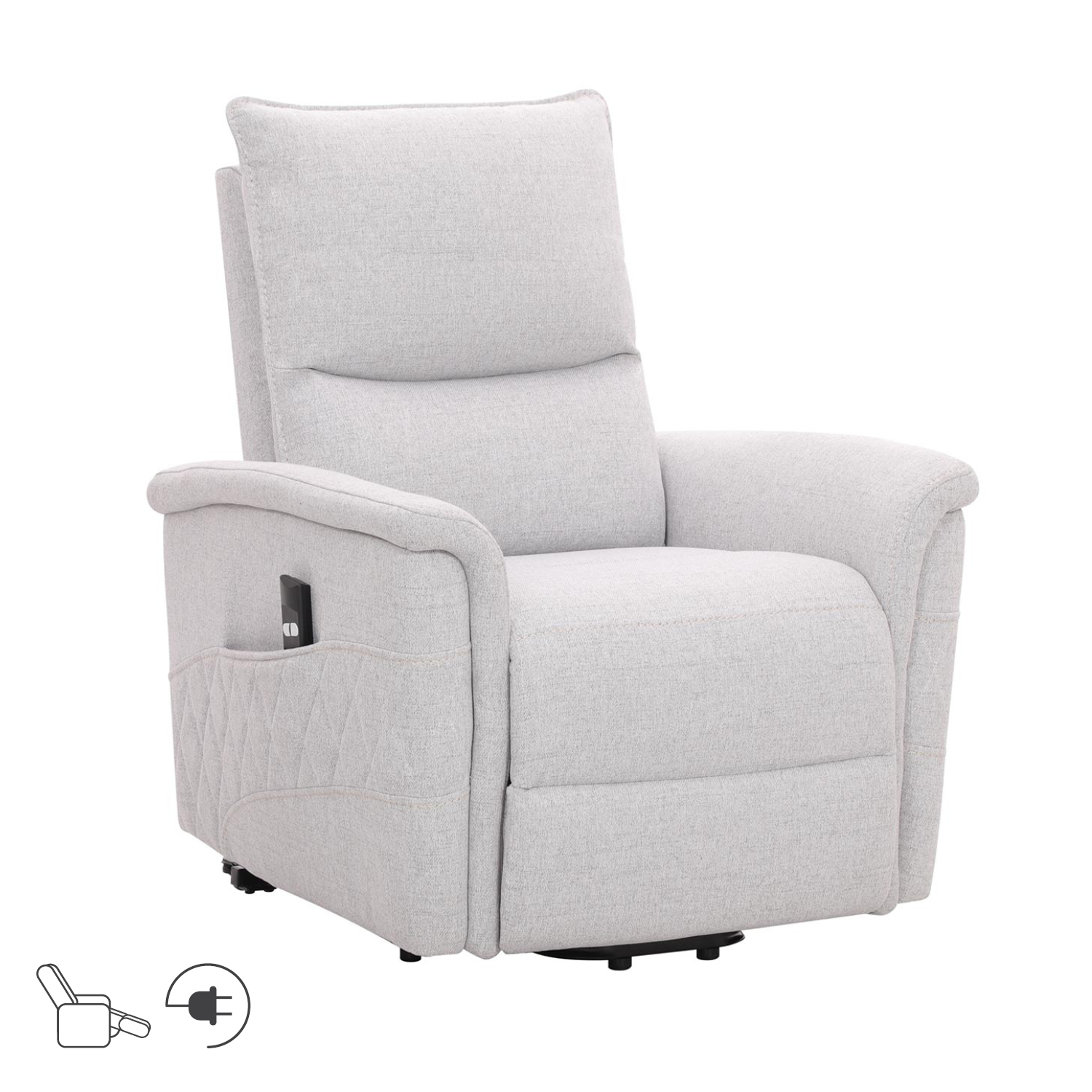 Tugitool GIANNI elektriline lift recliner, hallikasvalge