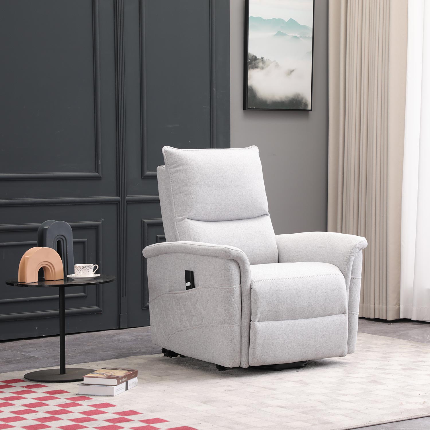 Tugitool GIANNI elektriline lift recliner, hallikasvalge - Image 6