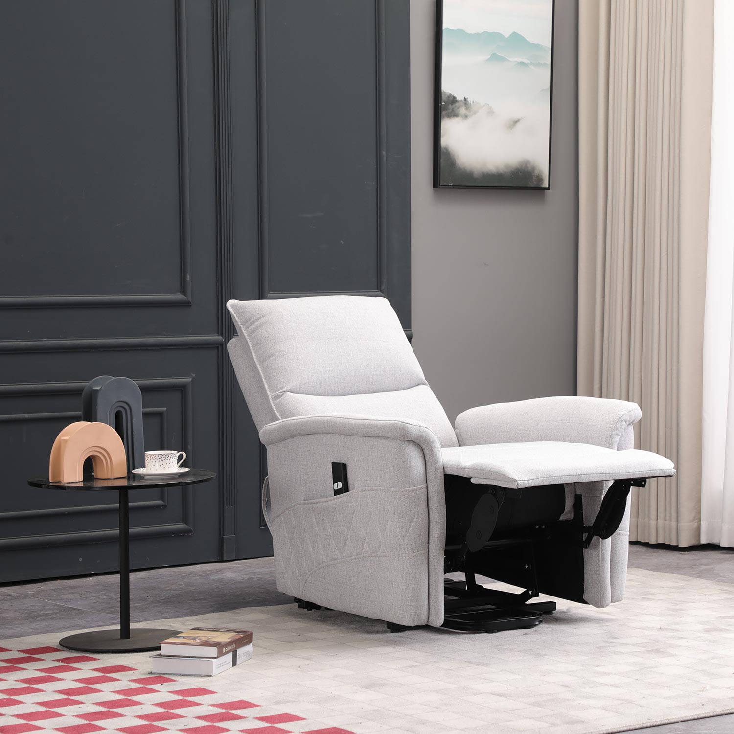 Tugitool GIANNI elektriline lift recliner, hallikasvalge - Image 7