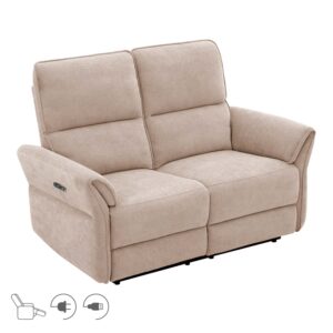 Diivan DAMIKA 2-kohaline elektriline recliner, helepruun