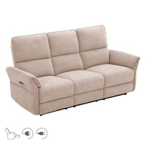 Diivan DAMIKA 3-kohaline elektriline recliner, helepruun
