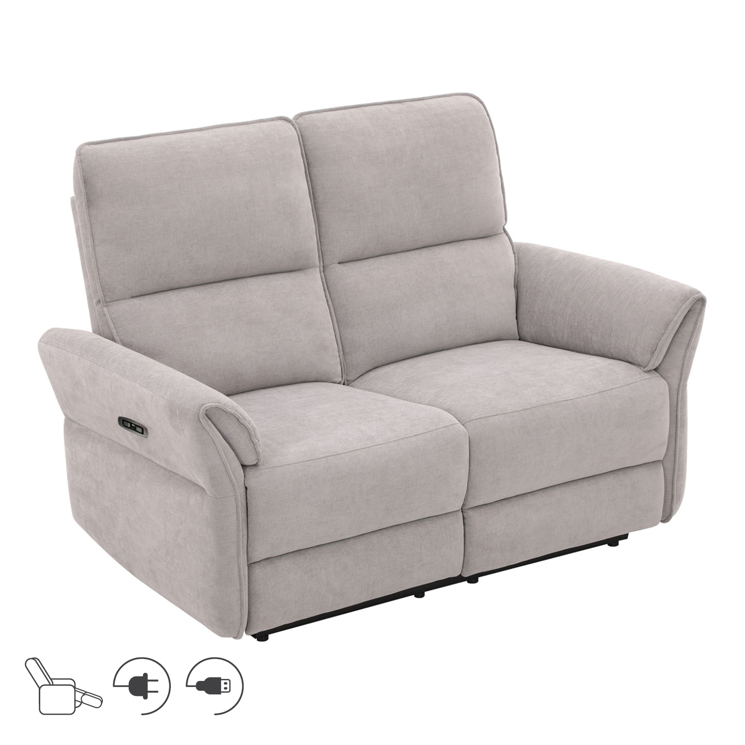 Diivan DAMIKA 2-kohaline elektriline recliner, hall