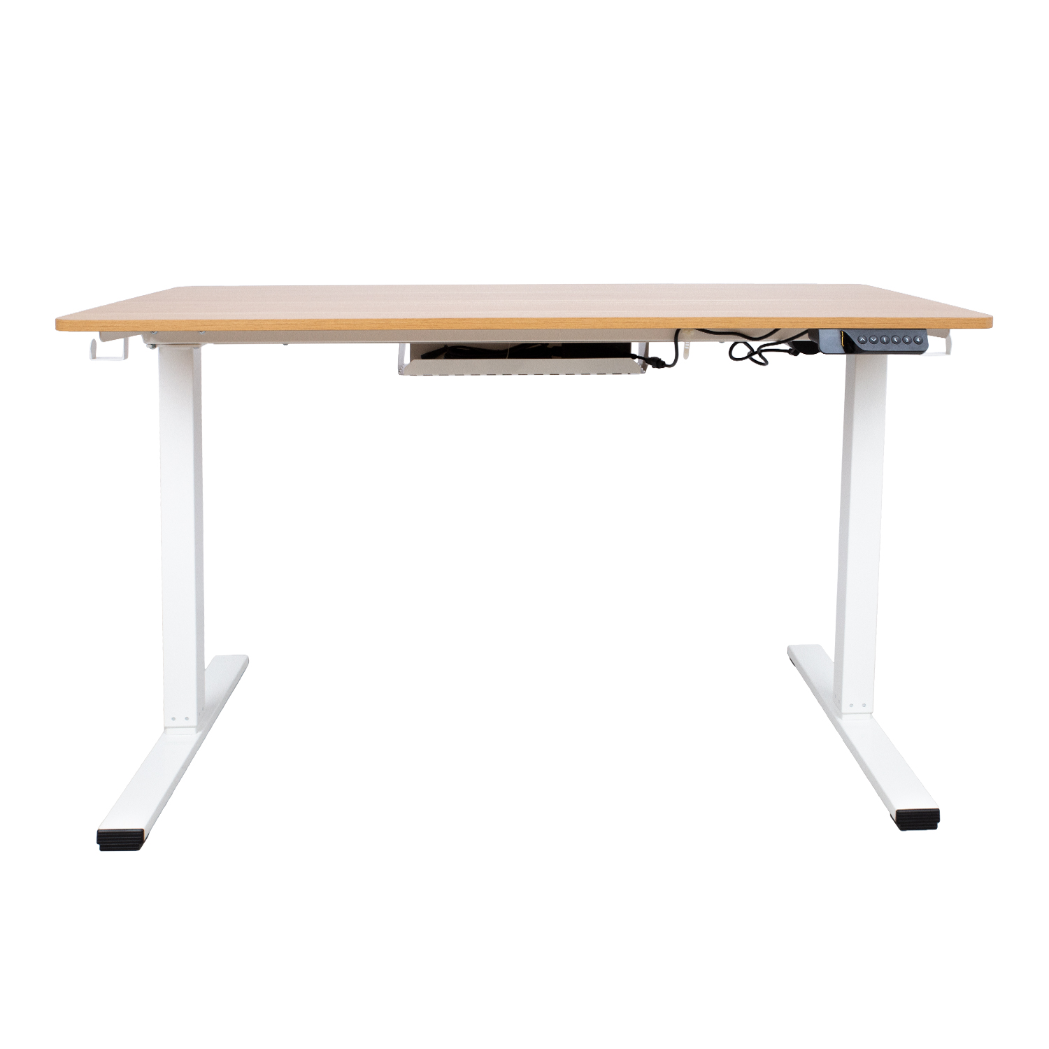 Töölaud ERGO 1-mootoriga 120x60xH73-121cm, tamm/valge - Image 2