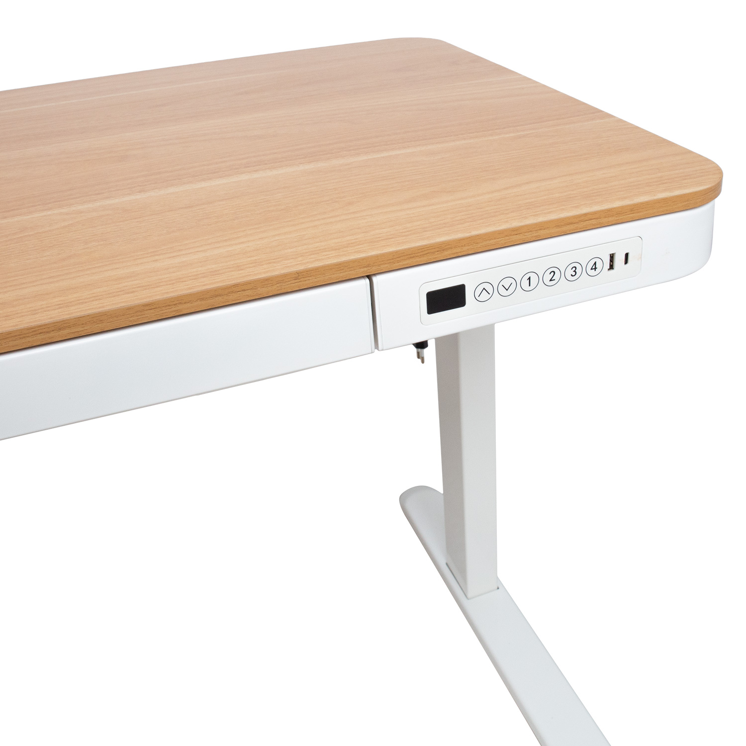 Töölaud ERGO 1-mootoriga 120x60xH72-121cm, tamm/valge - Image 3