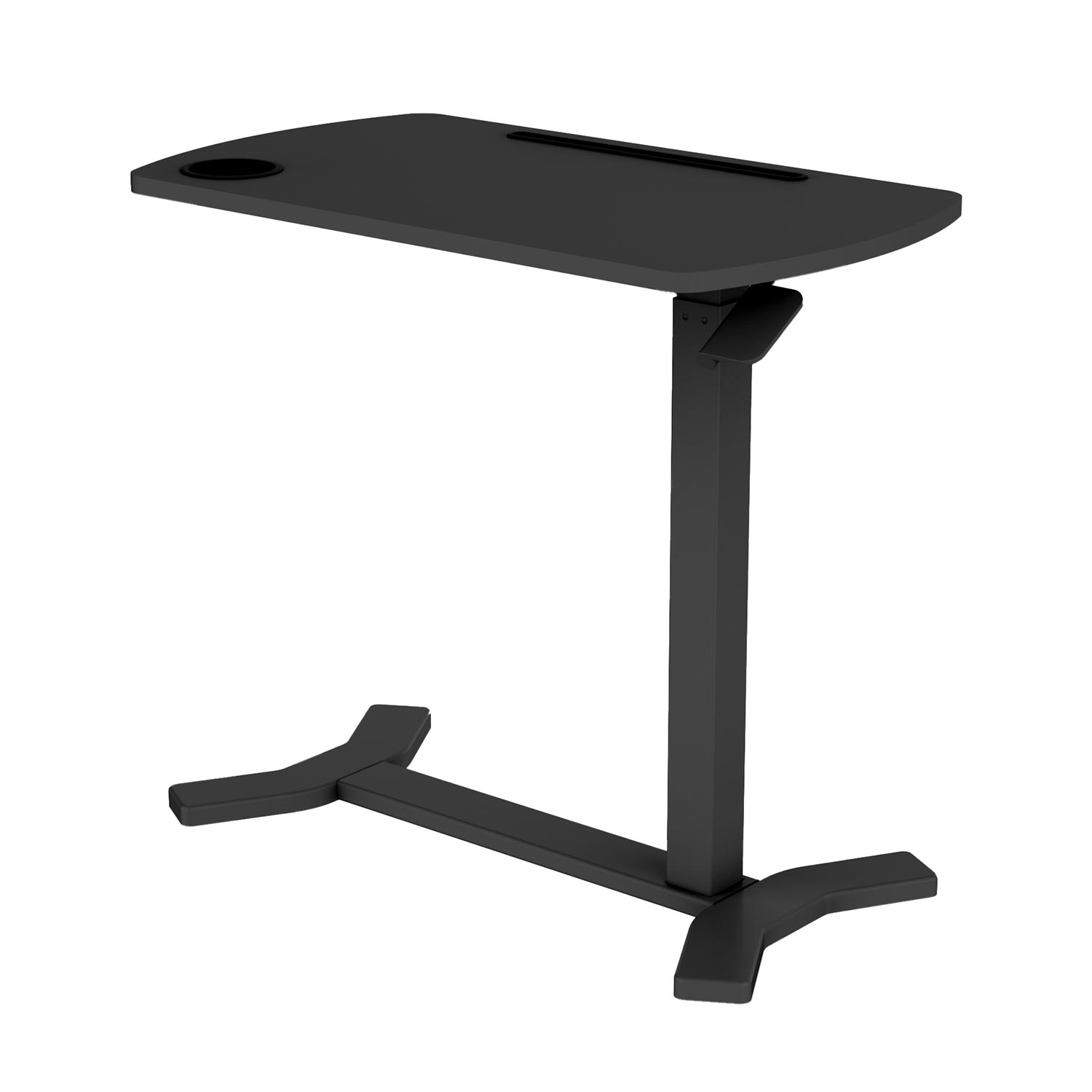 Töölaud ERGO_ühe jalaga 70x40xH67,5-106cm, manuaalne, must