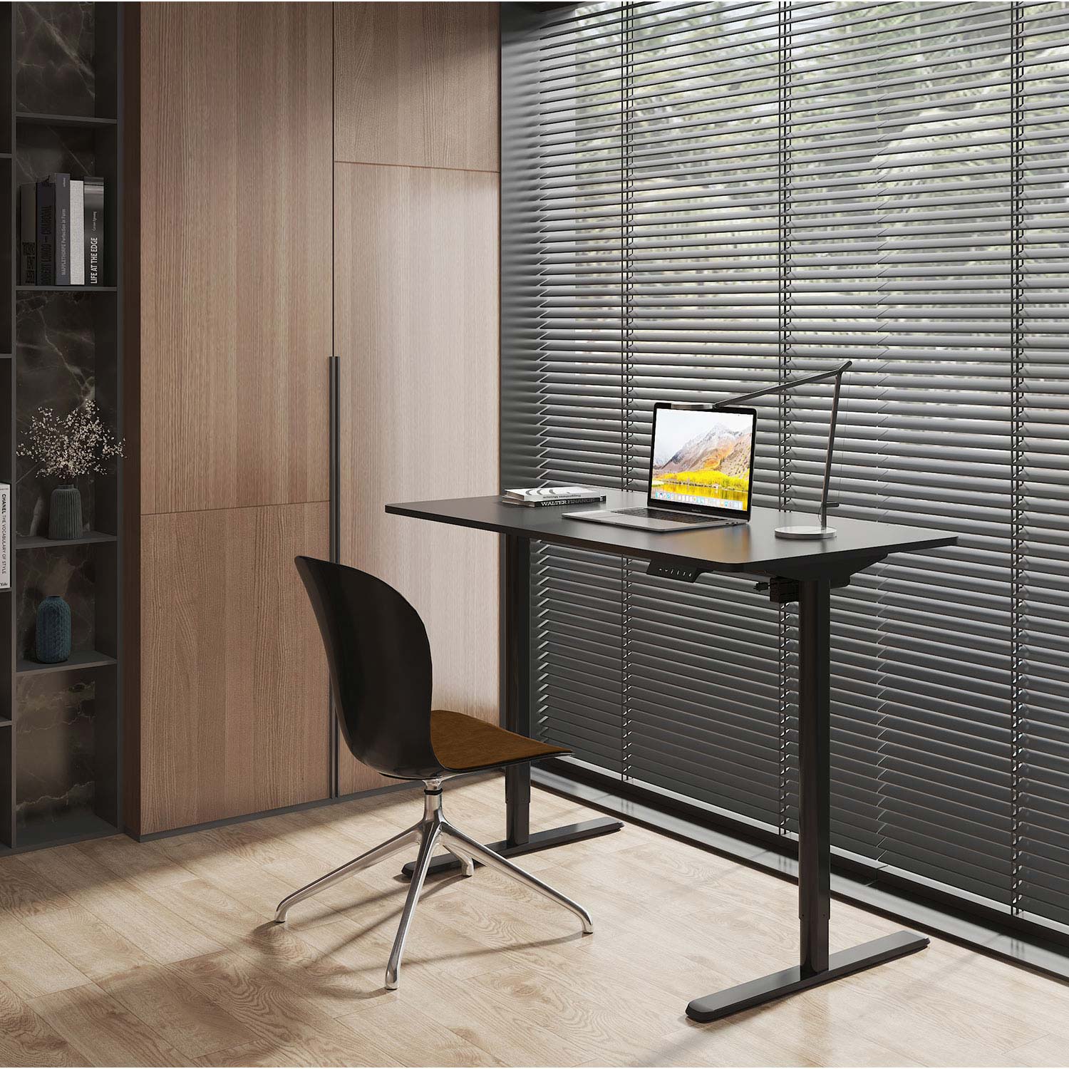 Töölaud ERGO LIGHT 1-mootoriga 120x60xH72,5-117,5cm, must - Image 7