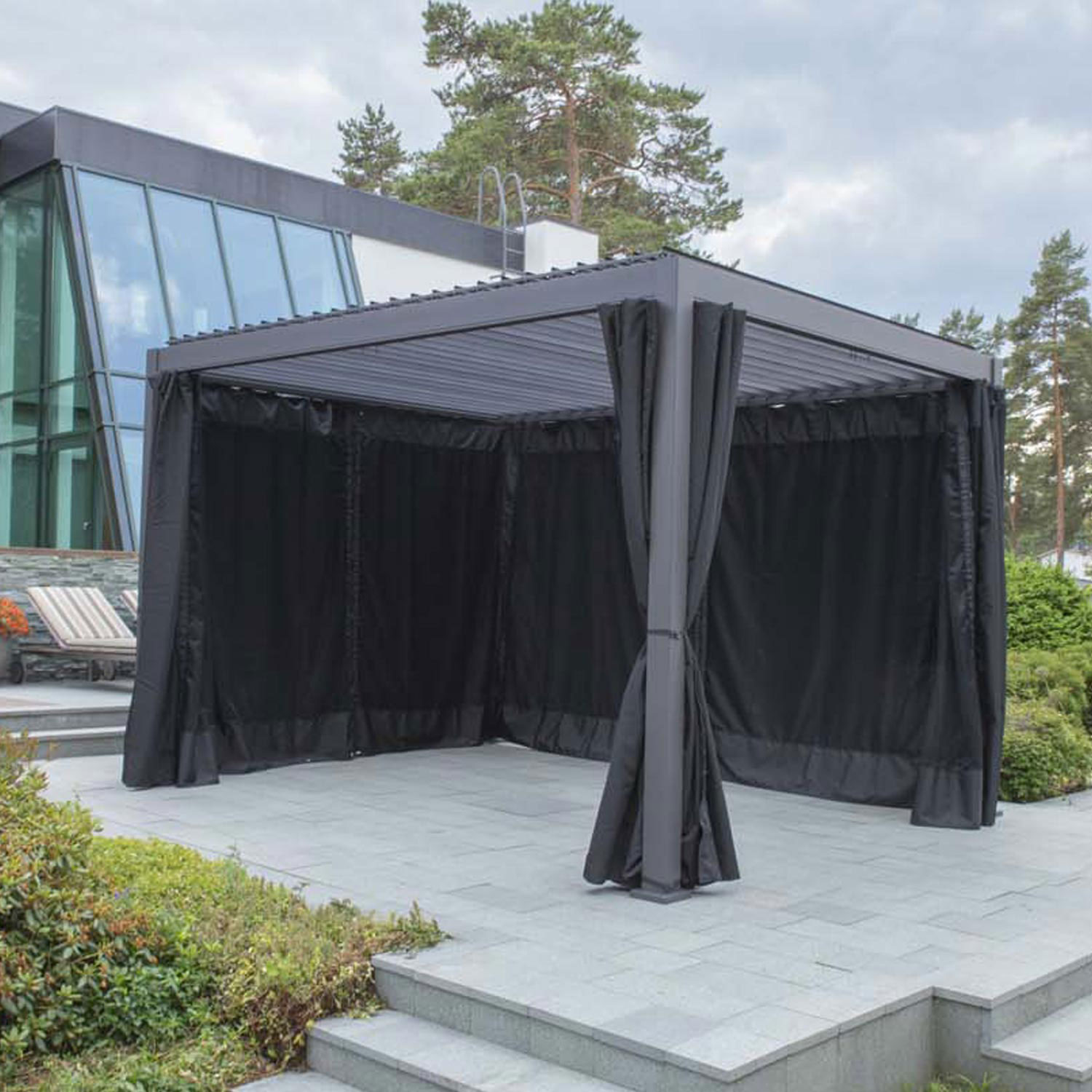 Polüesterkardinad varikatusele MIRADOR-111 3x3m, must - Image 2