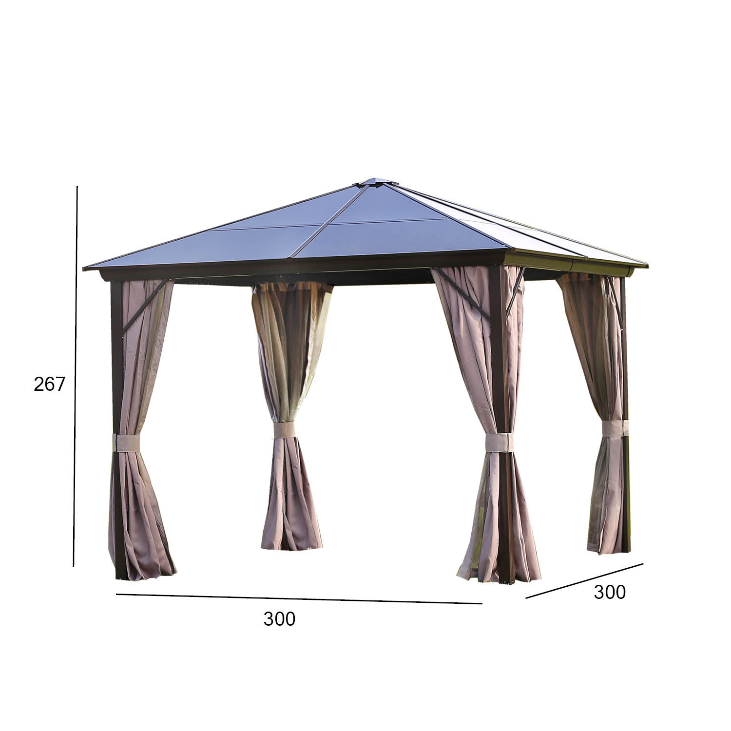 Varikatus SUNSET 3x3xH2,67m, pruun/taupe - Image 4