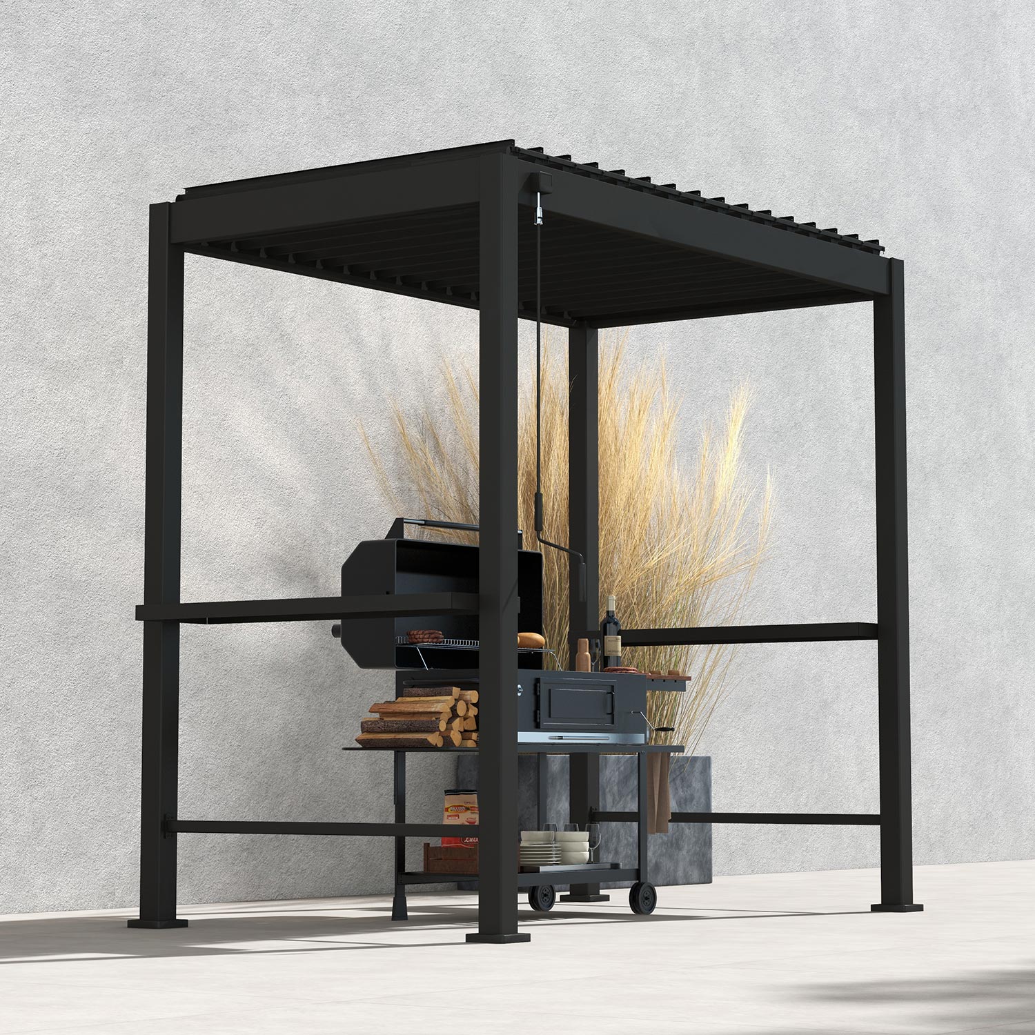 Varikatus MIRADOR BBQ 2,55x1,5m, tumehall - Image 4