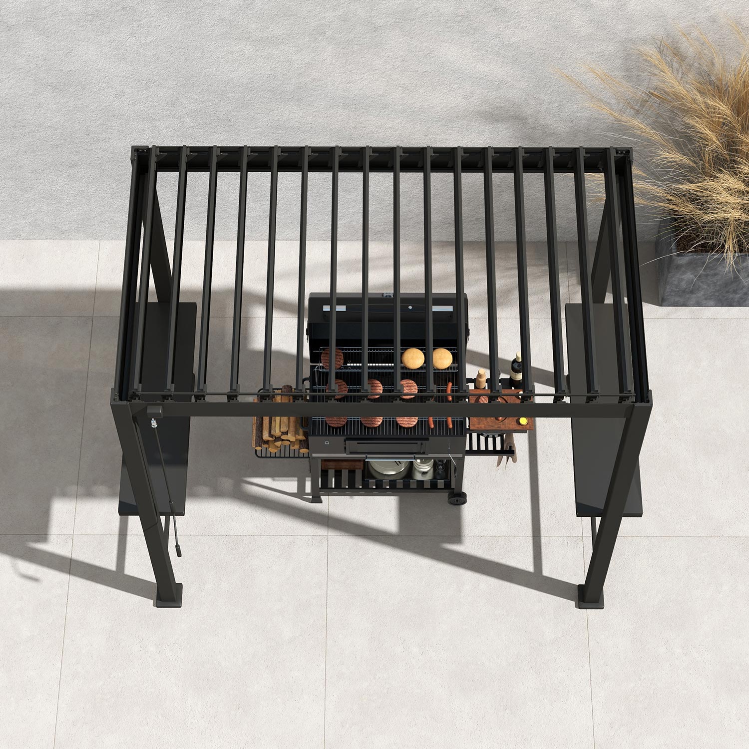 Varikatus MIRADOR BBQ 2,55x1,5m, tumehall - Image 7