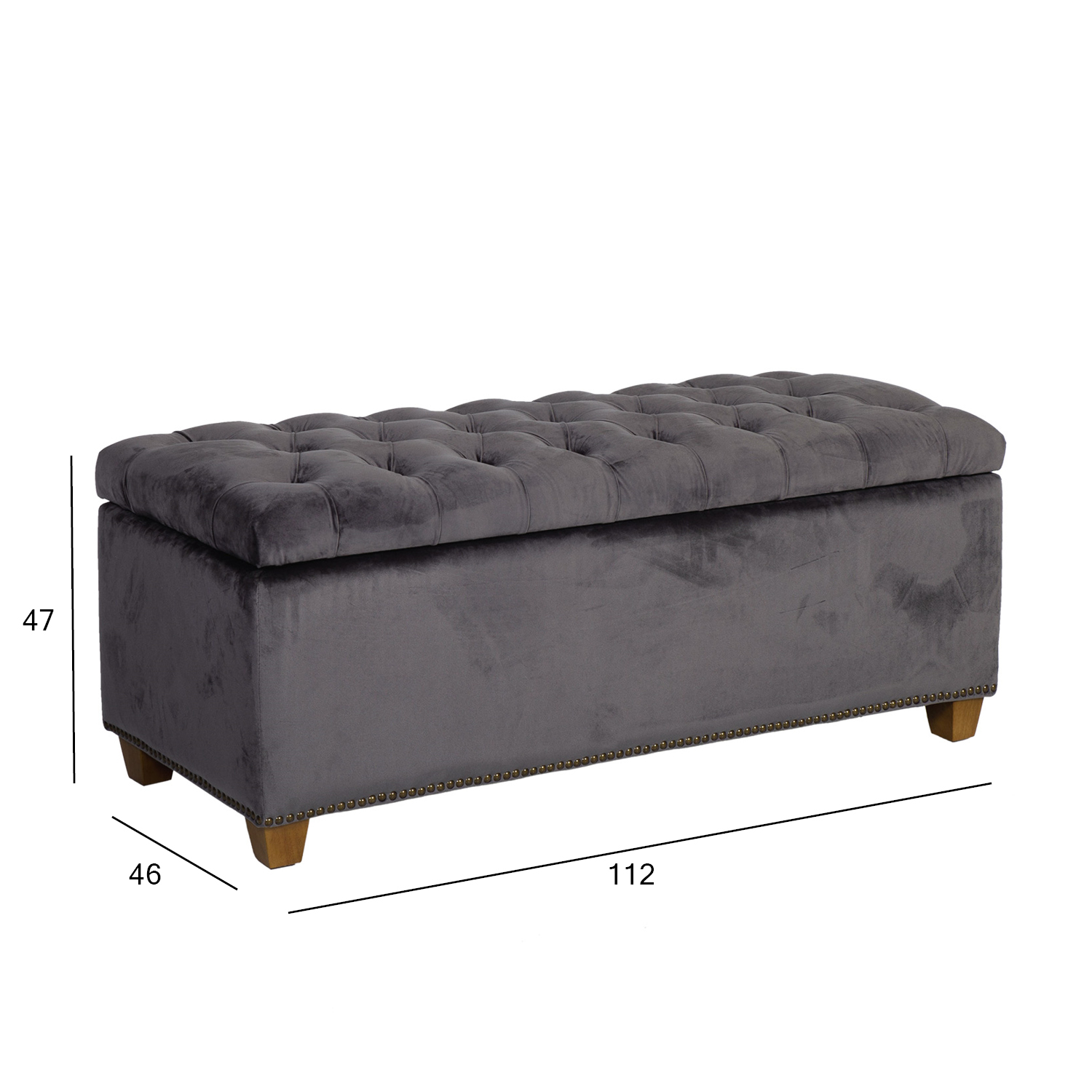 Pink HOLMES VELVET 112x46xH47cm, tumehal