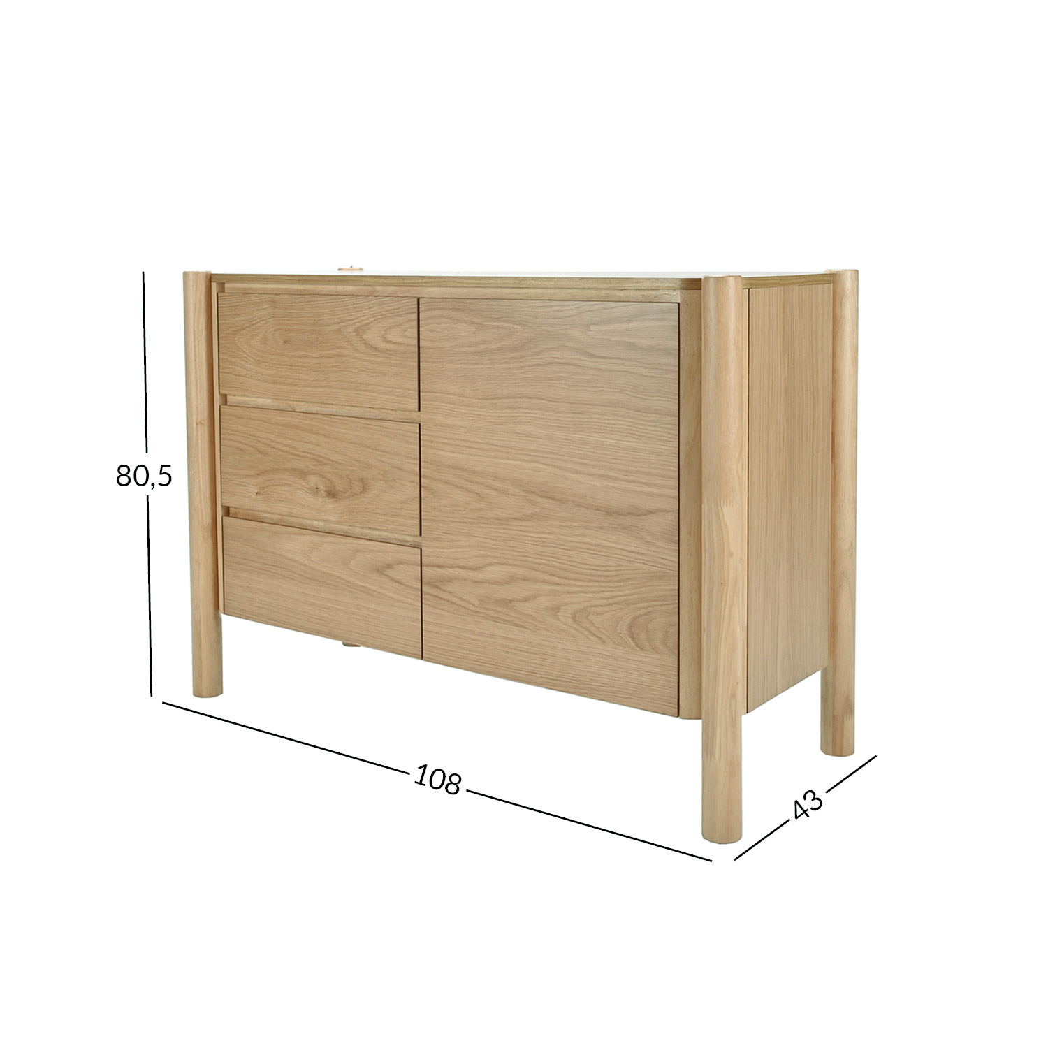 Kummut GARDENIA 108x43xH80,5cm, tamm - Image 5