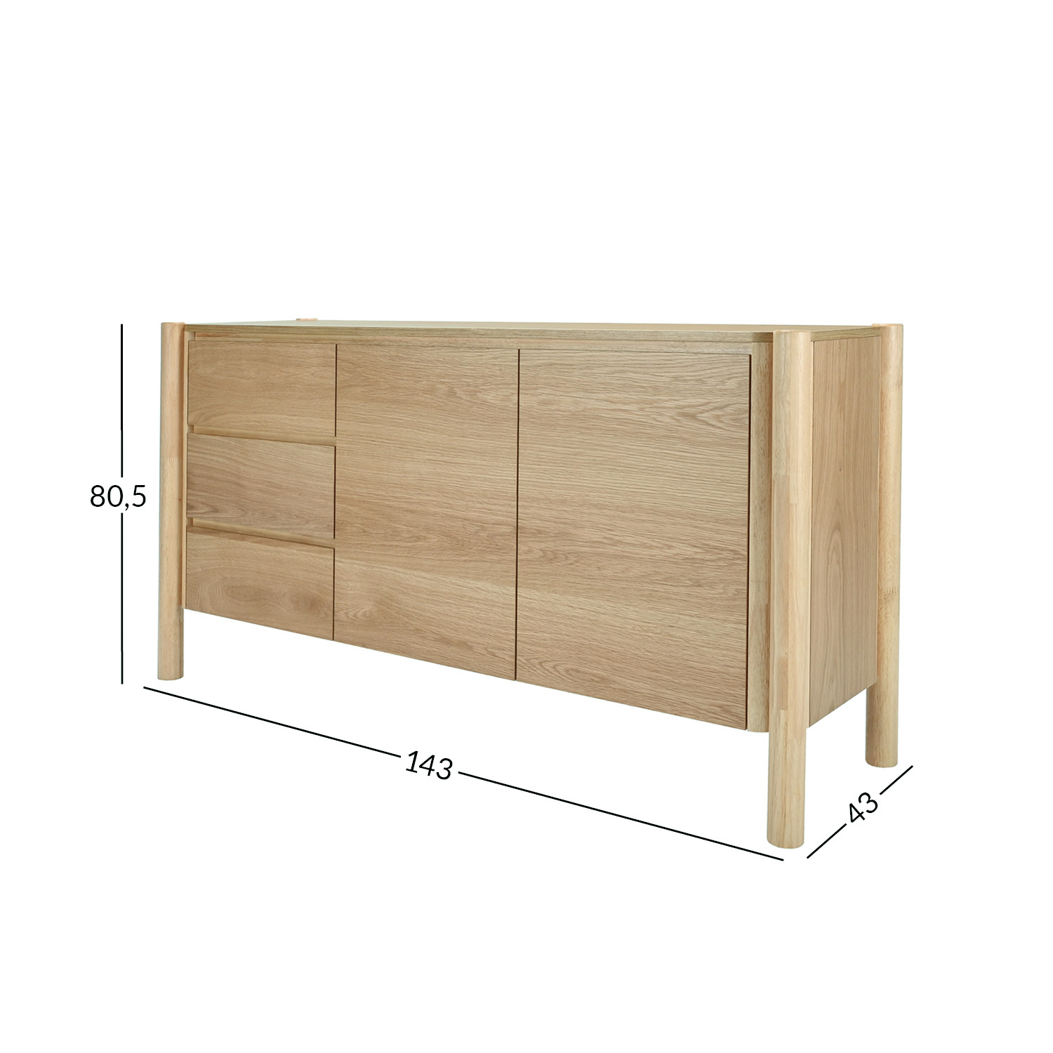 Kummut GARDENIA 143x43xH80,5cm, tamm - Image 7