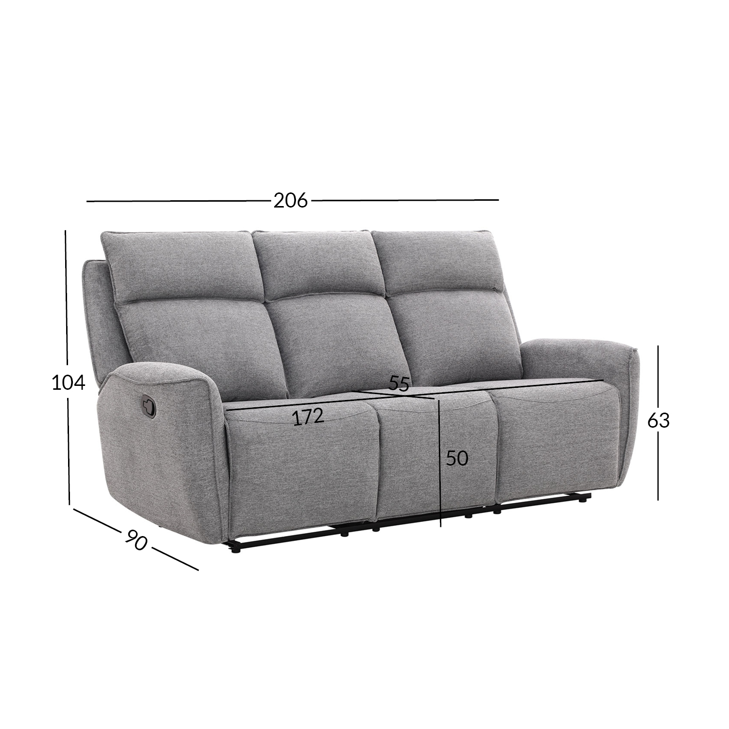 Diivan MAREN 3-kohaline manuaalne reclin - Image 6