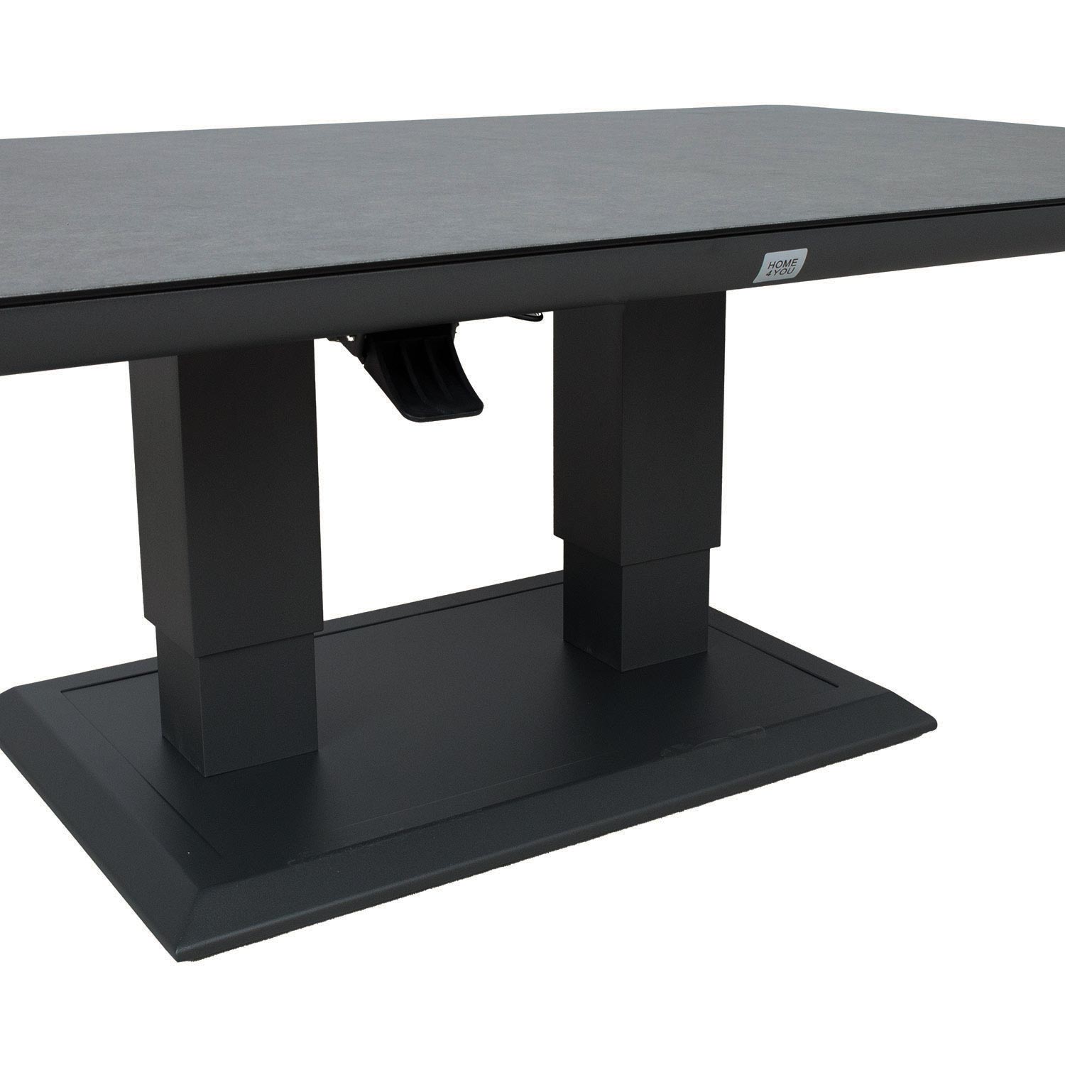 Laud TOMSON 150x90xH2-75 cm, tumehall klaasplaadiga - Image 7