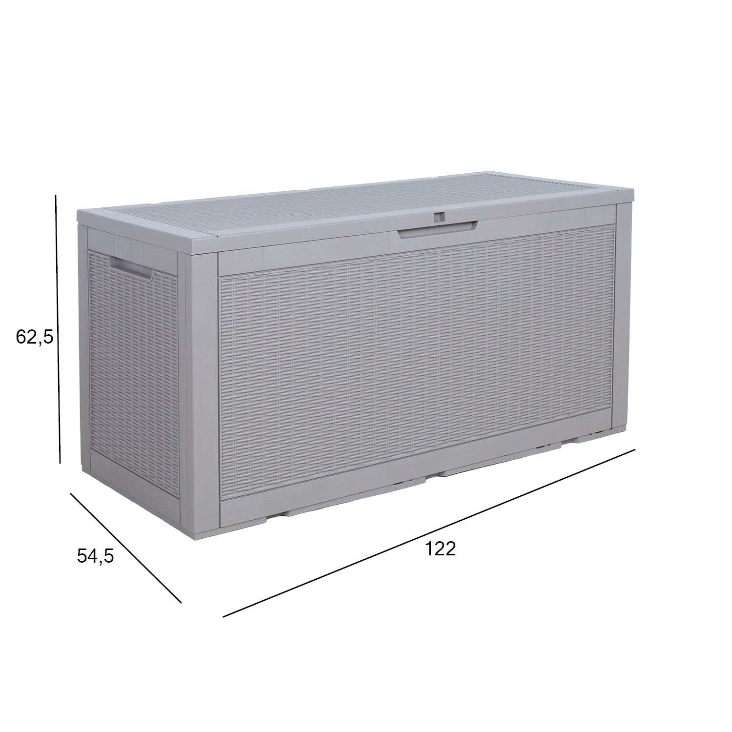 Säilituskast SAYA 122x54,5x63cm/380L, hall plastik