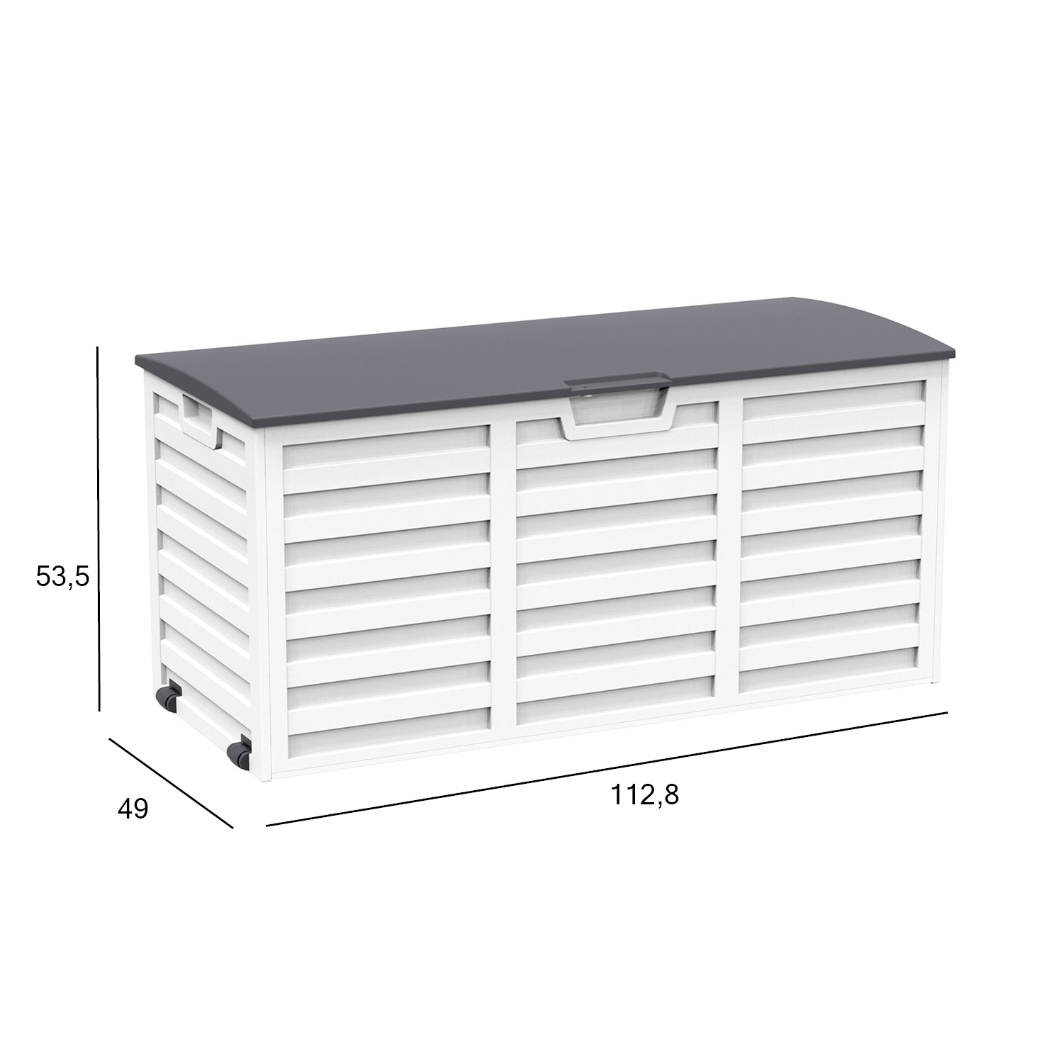 Säilituskast ALISA 112,8x49x53,5cm/265L, valge/hall plastik