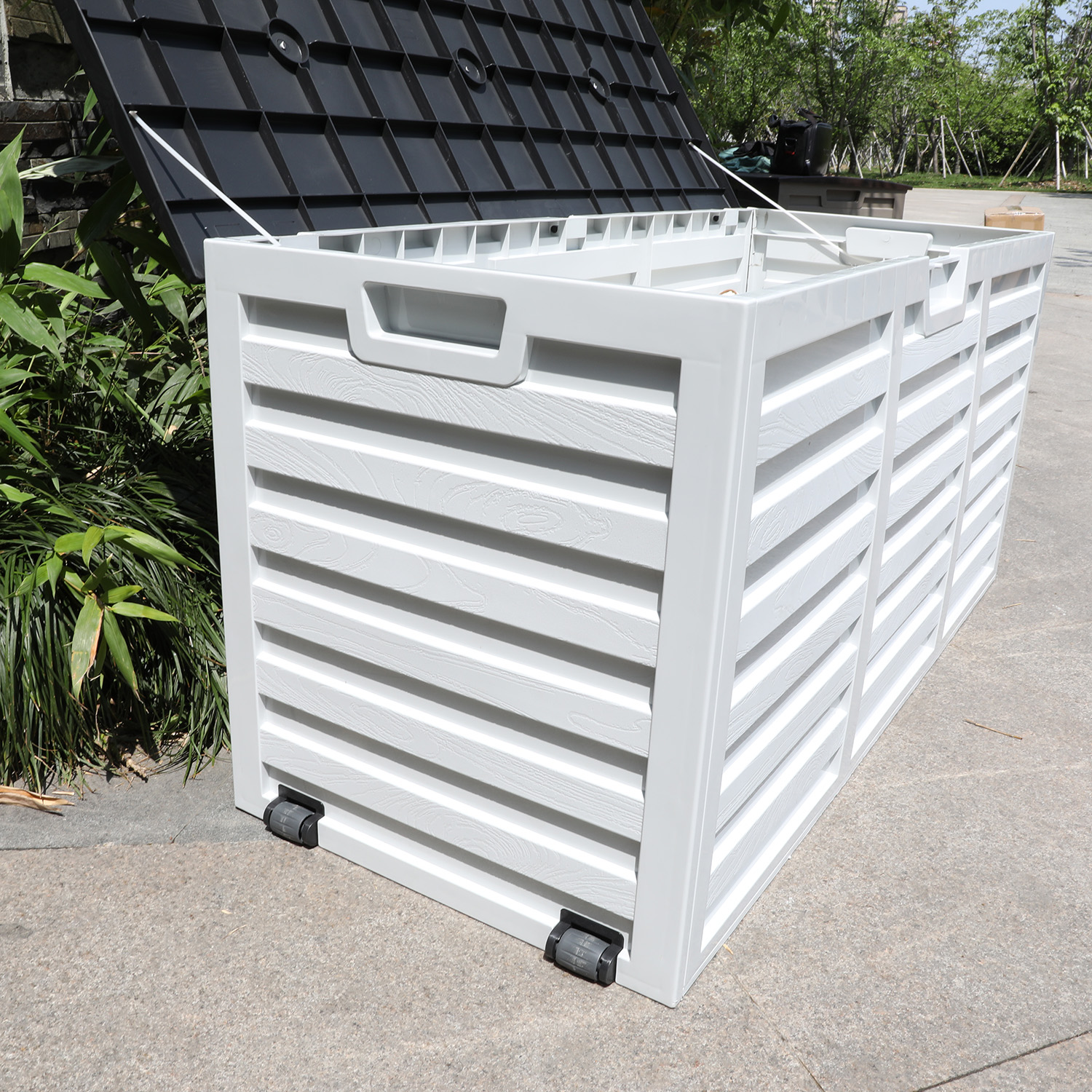 Säilituskast ALISA 112,8x49x53,5cm/265L, valge/hall plastik - Image 6