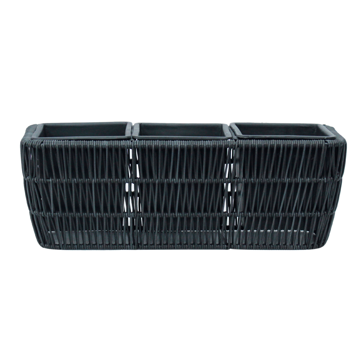 Lillekast WICKER 43x16xH16cm, must - Image 2
