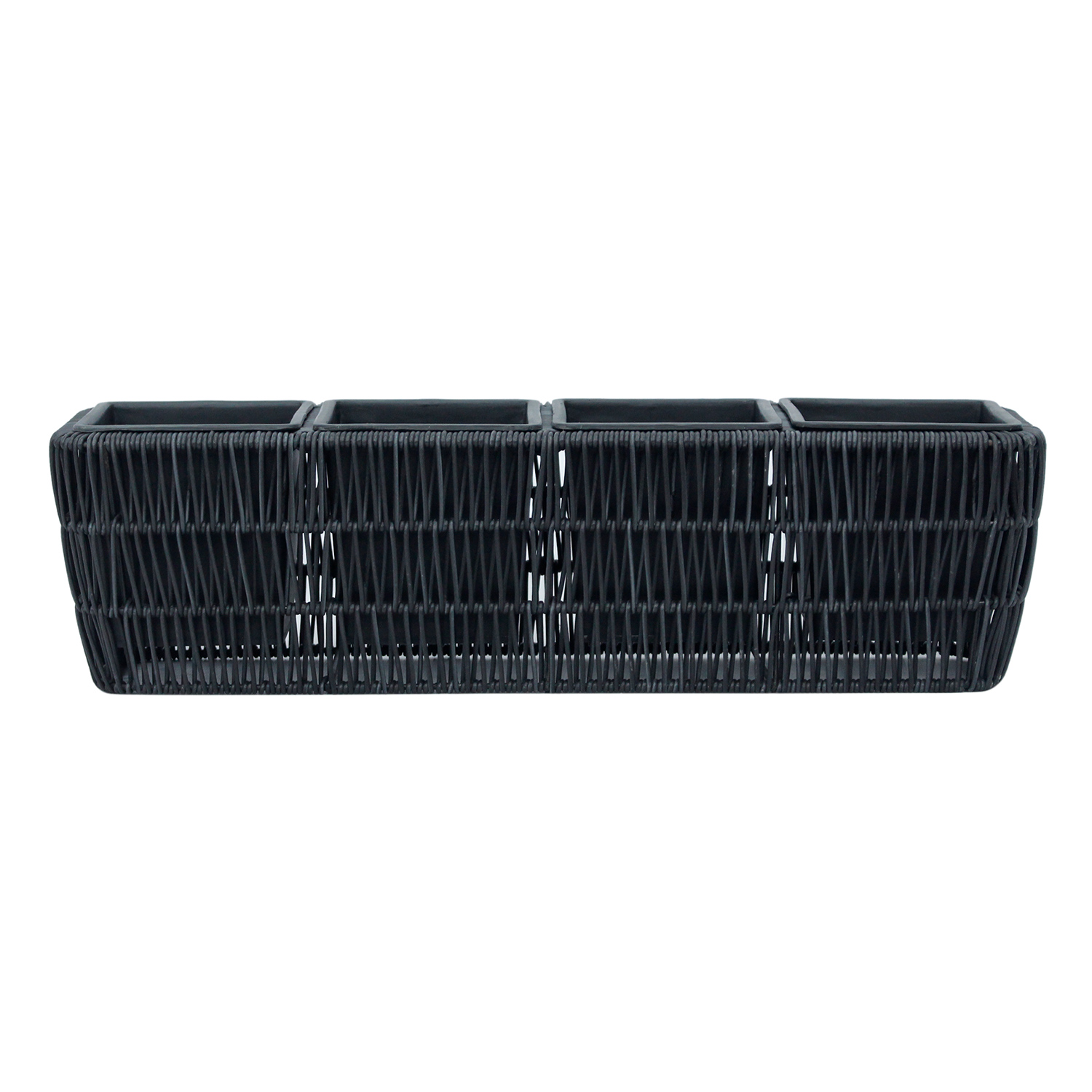 Lillekast WICKER 57x16xH16cm, must - Image 2