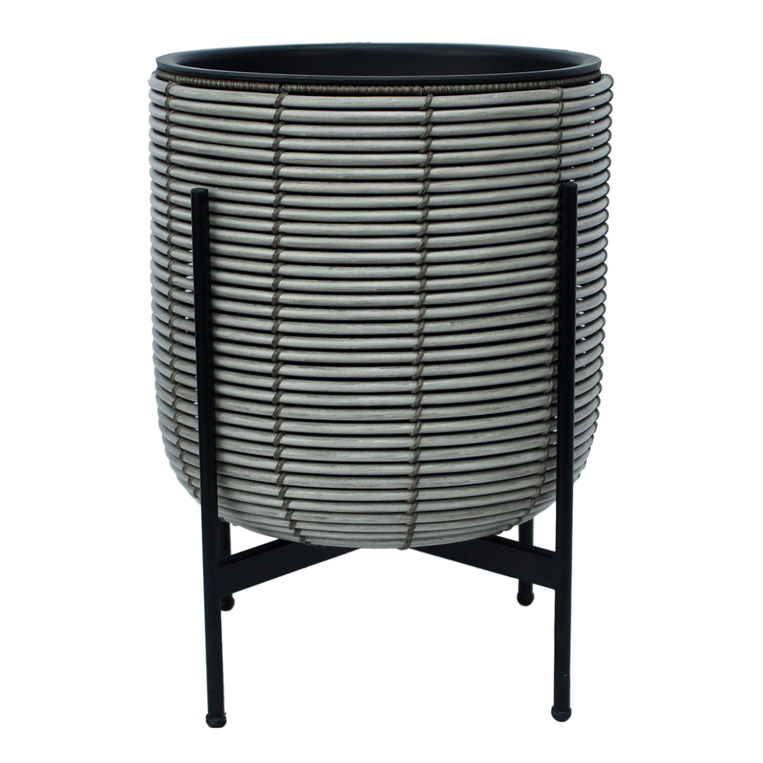 Lillepott WICKER alusega 38x38xH49cm, beežikashall - Image 3