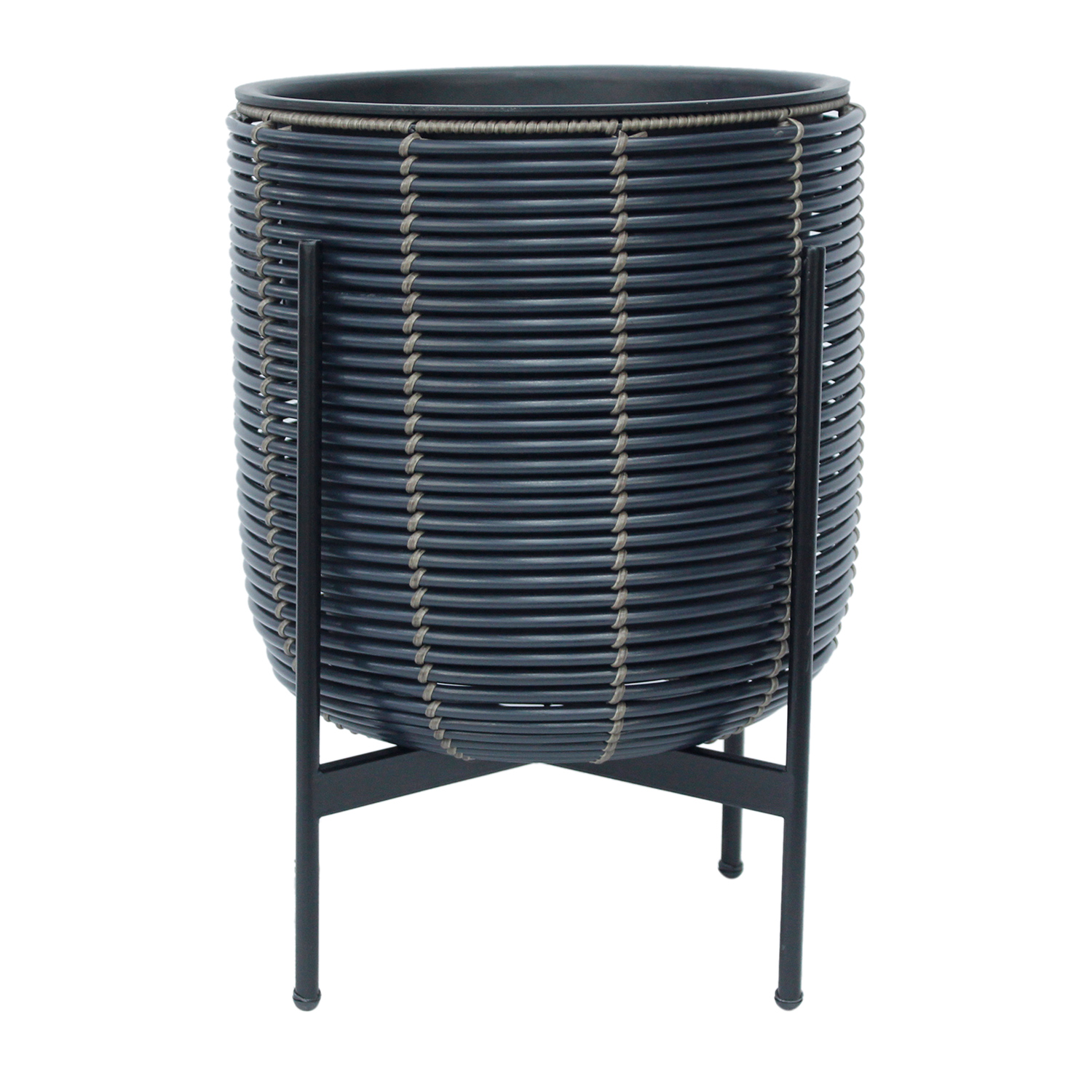 Lillepott WICKER alusega 38x38xH49cm, must/pruun - Image 2