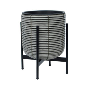 Lillepott WICKER alusega 30x30xH38cm, beežikashall