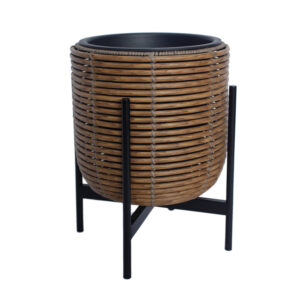 Lillepott WICKER alusega 30x30xH38cm, pruun