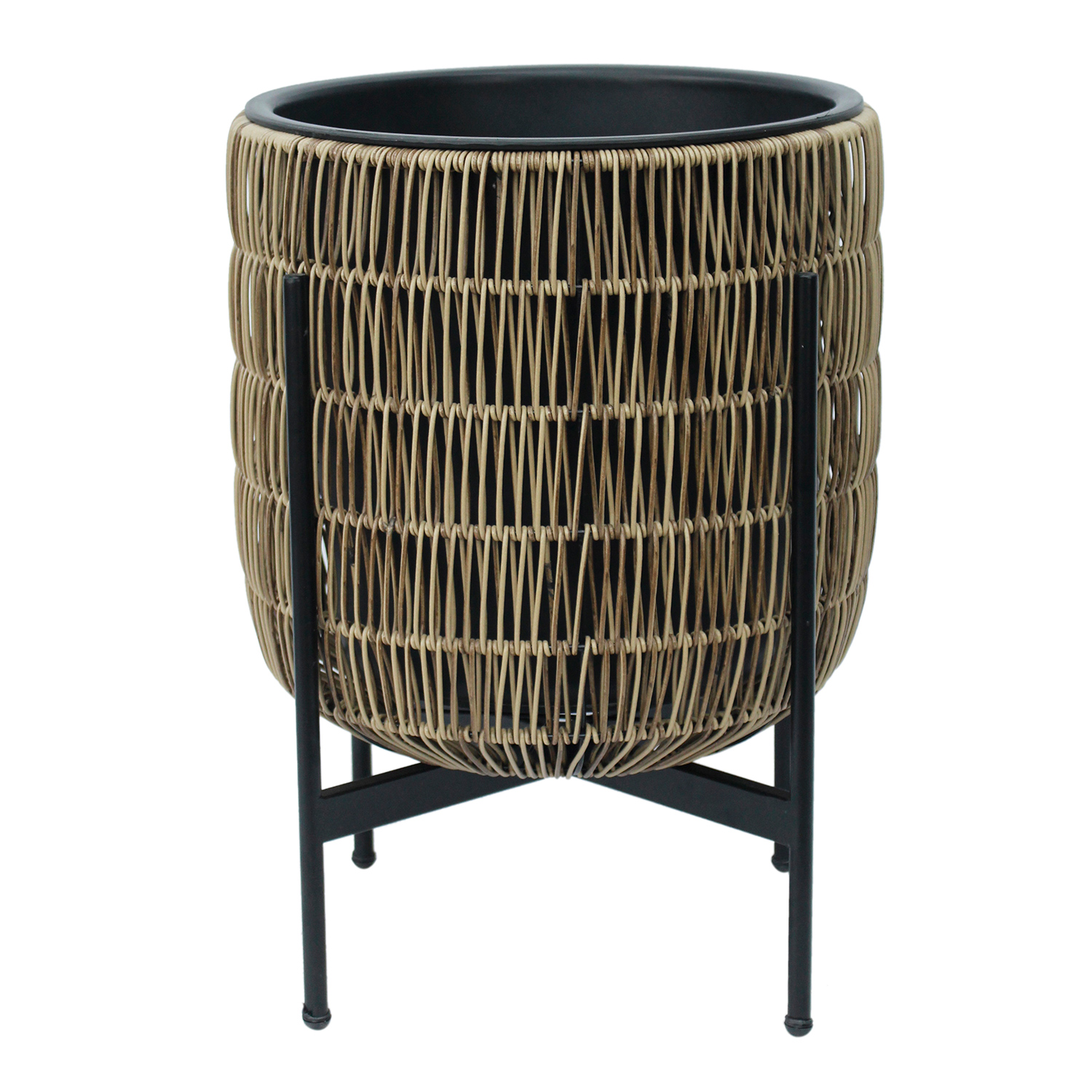 Lillepott WICKER alusega 38x38xH49cm, helepruun - Image 2