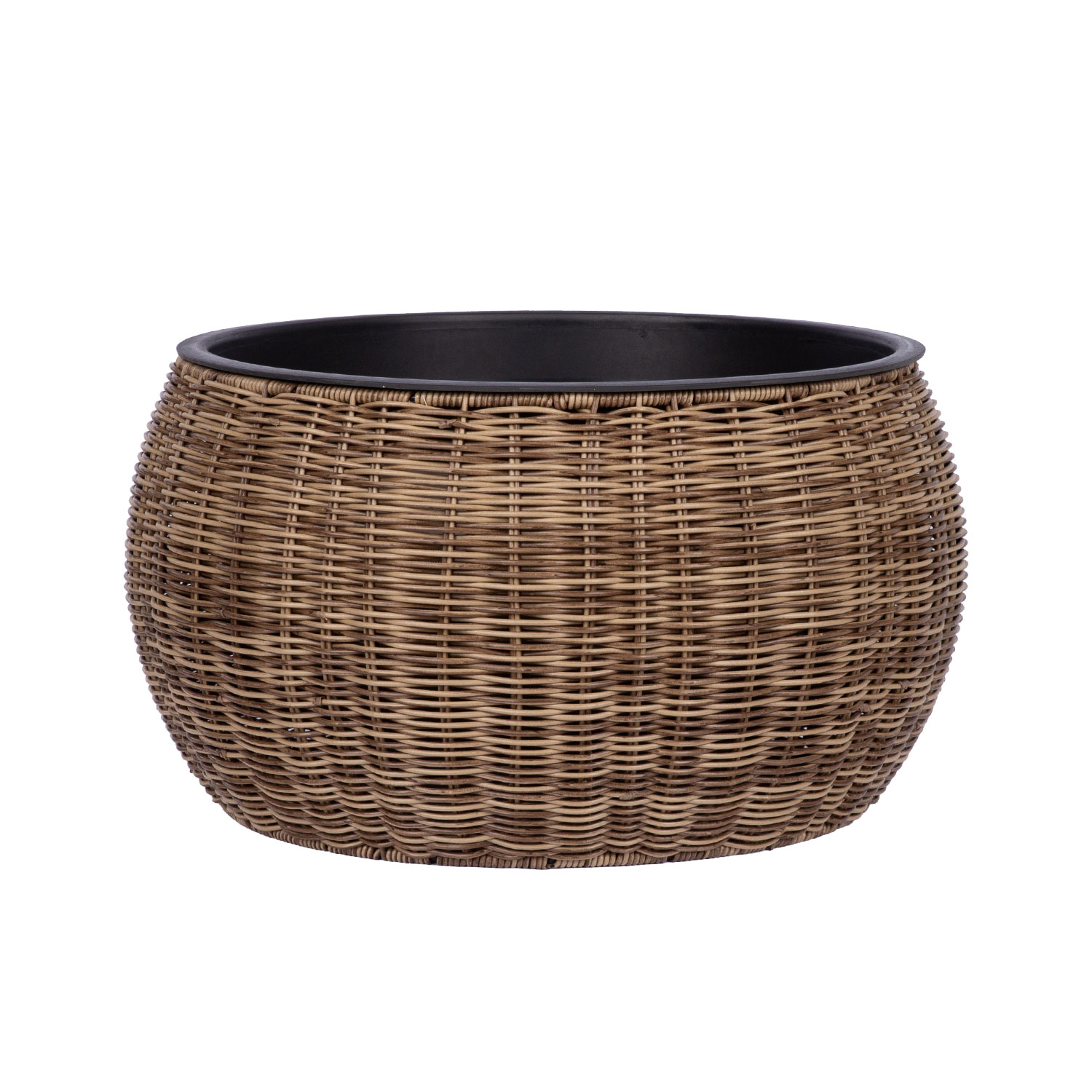 Lillepott WICKER D48xH26cm, helepruun