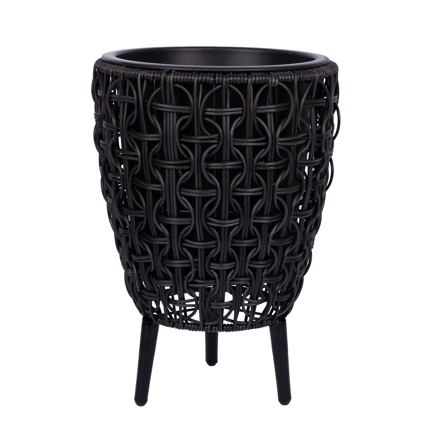 Lillepott WICKER 28x28xH42cm, must