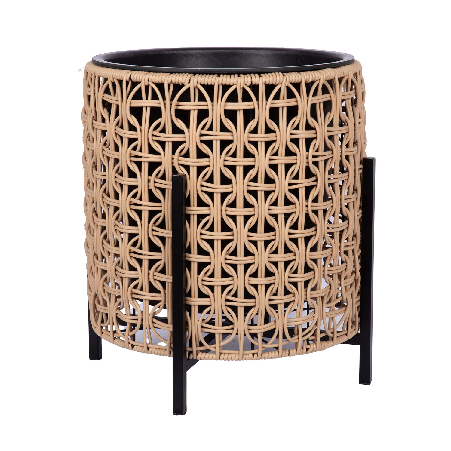 Lillepott WICKER alusega 39x39xH42cm, helepruun