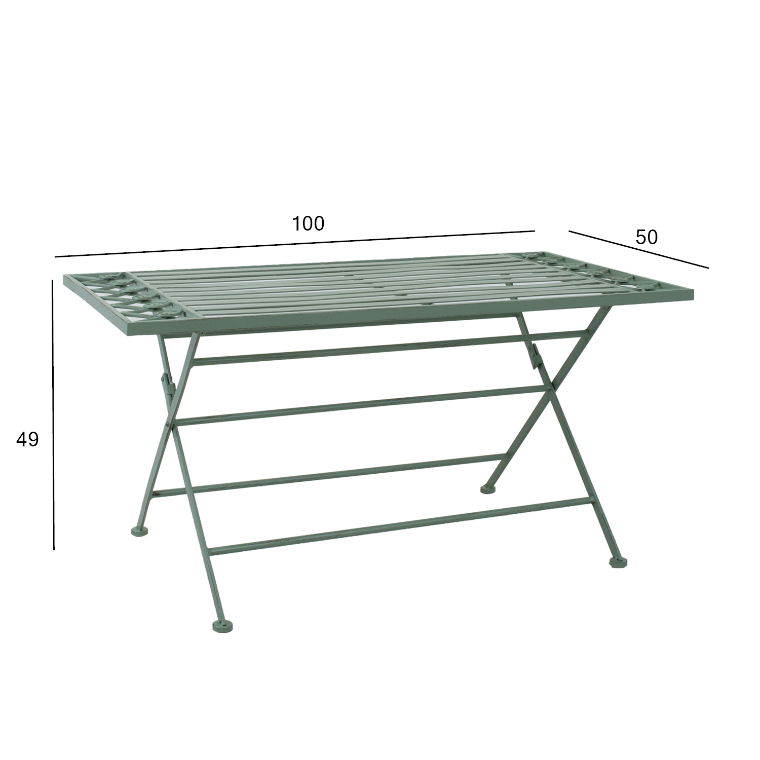 Diivanilaud MINT 100x50xH49cm, antiikroheline metall