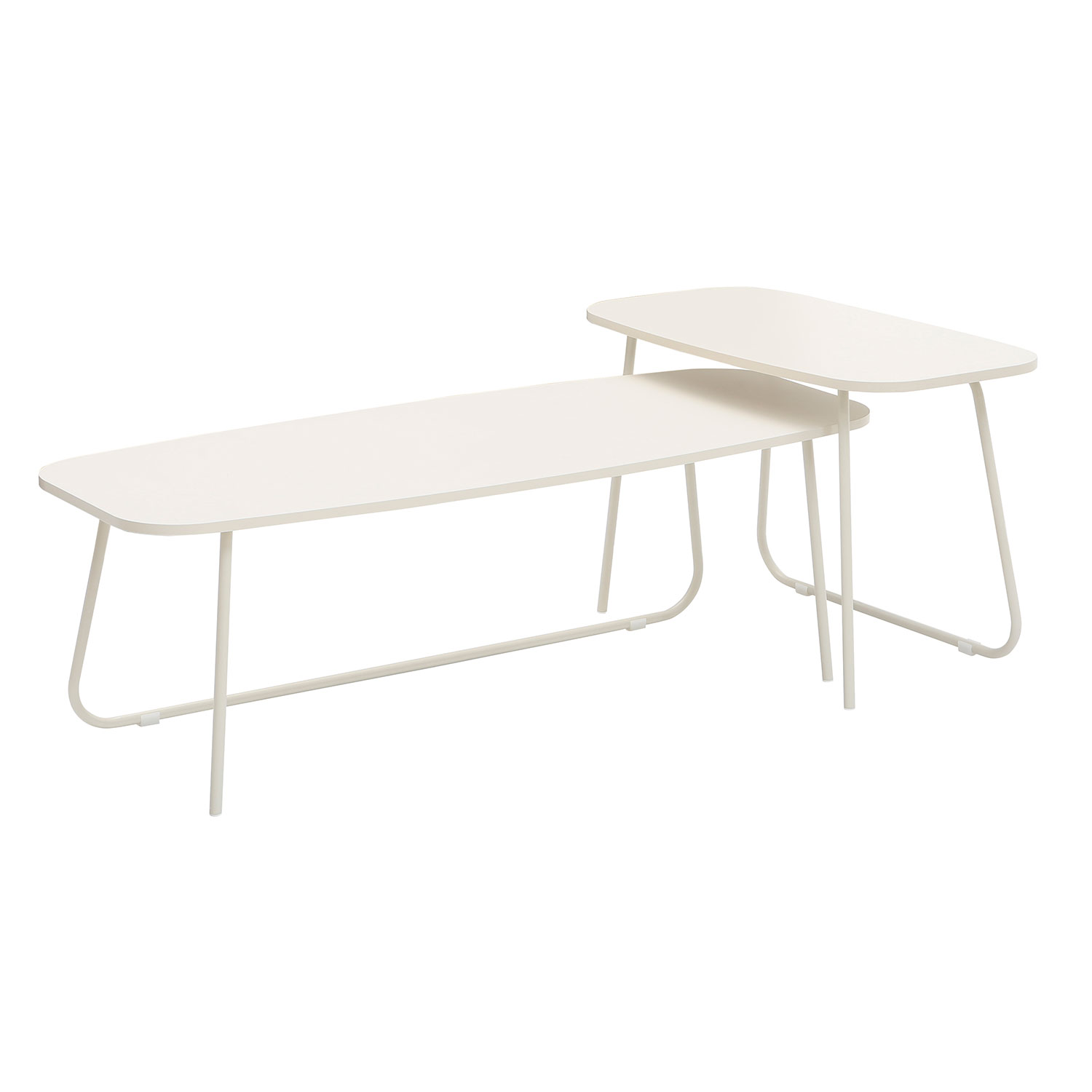 Diivanilaud DUO 2tk 120x48xH40cm, 75x40xH48cm, hele puit/beež