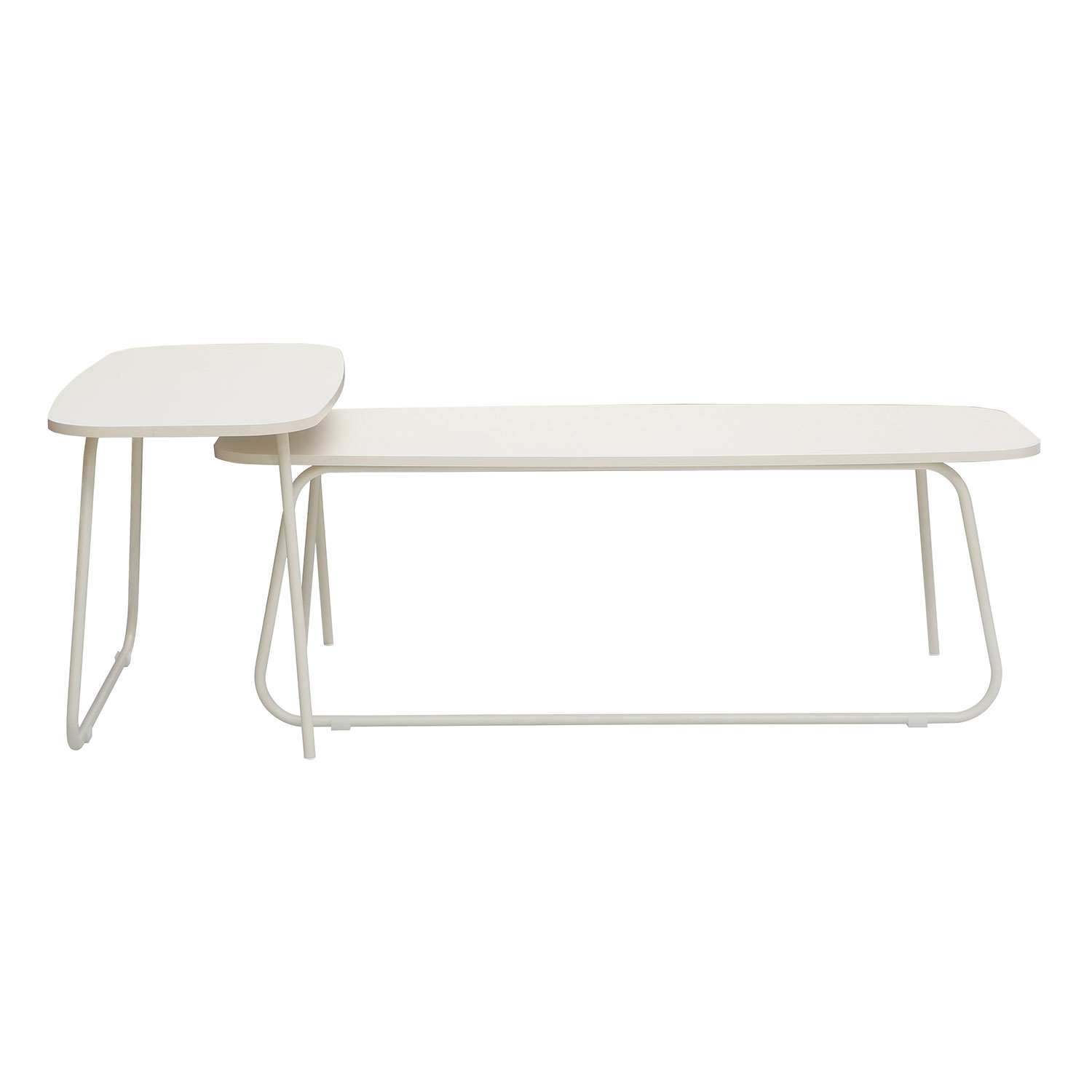 Diivanilaud DUO 2tk 120x48xH40cm, 75x40xH48cm, hele puit/beež - Image 3
