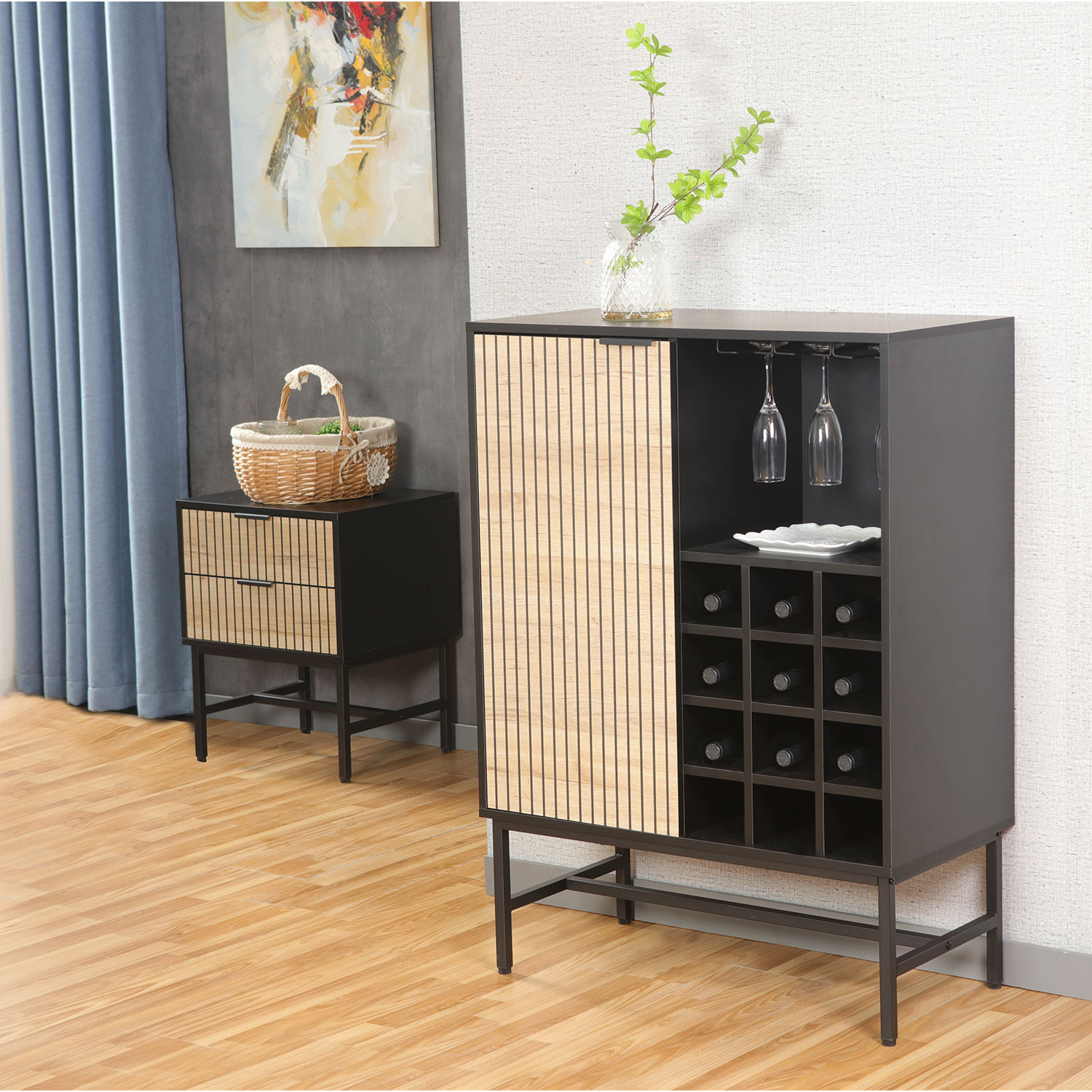 Kapp HELVE veiniriiuliga 80x40xH110cm, melamiin - Image 3