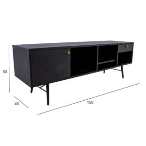 TV-laud LUXEMBOURG 150x40xH50cm, must