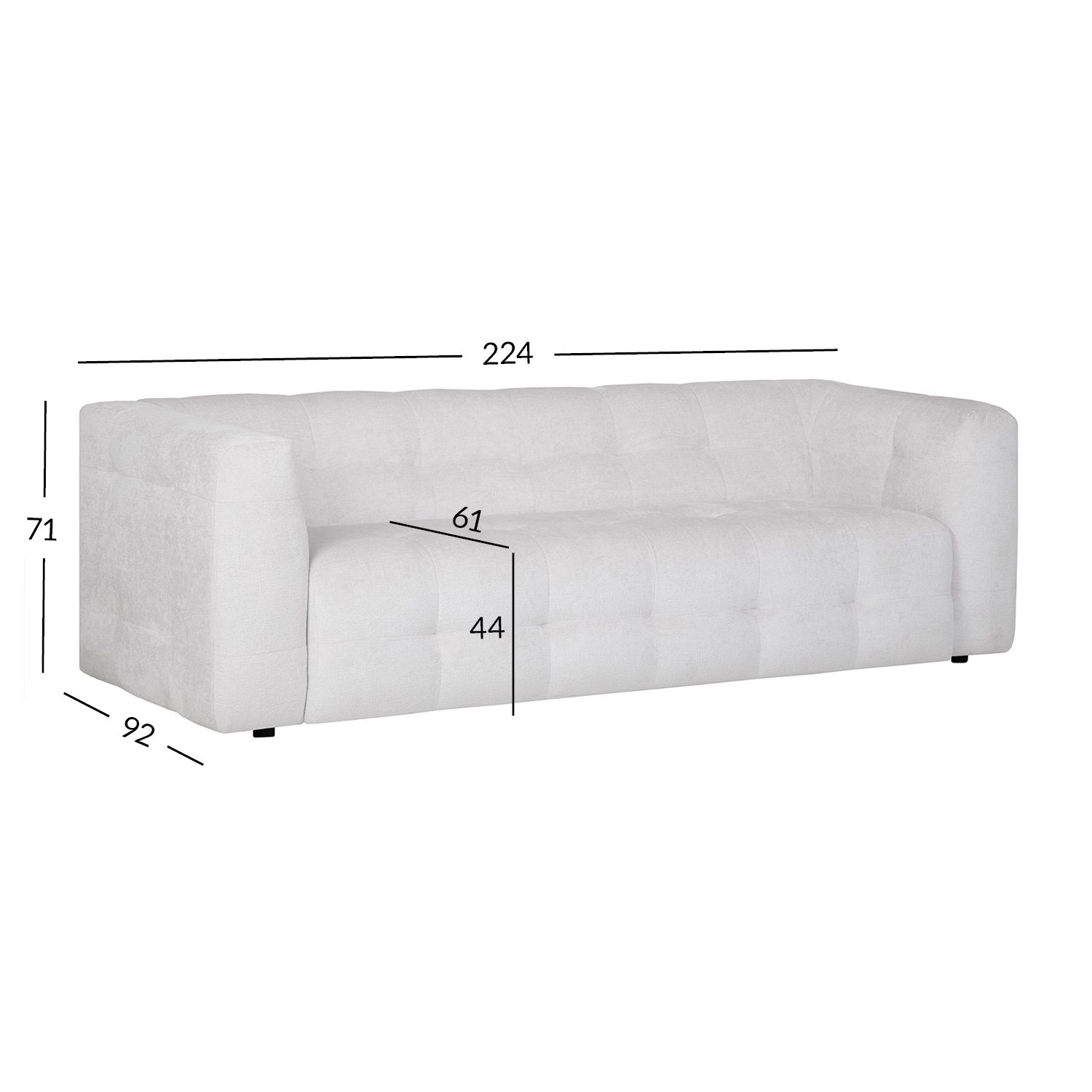 Diivan LEESI 3-kohaline, beež - Image 2