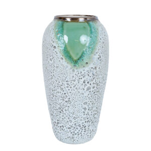Vaas TITAN STONE D17xH34cm, roheline/valge tekstuur