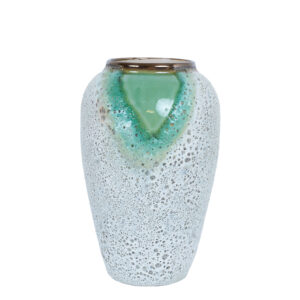 Vaas TITAN STONE D17xH29cm, roheline/valge tekstuur