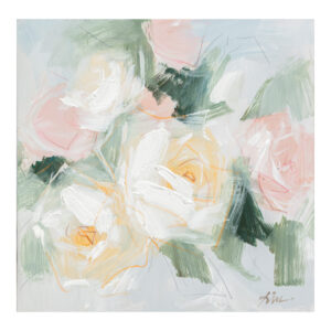Õlimaal 100x100cm, pastelsed õied