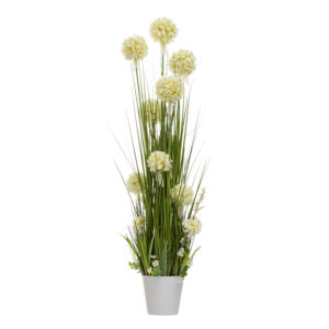 Kunstlill IN GARDEN H120cm, valge hüatsint, rohukõrred potis