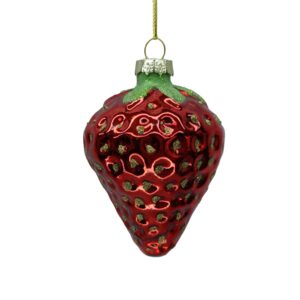 Jõuluehe JOY STRAWBERRY 8.5cm, klaas