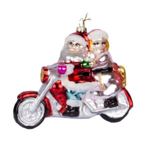Jõuluehe JOY SANTA MOTORBIKE 13.4cm, klaas