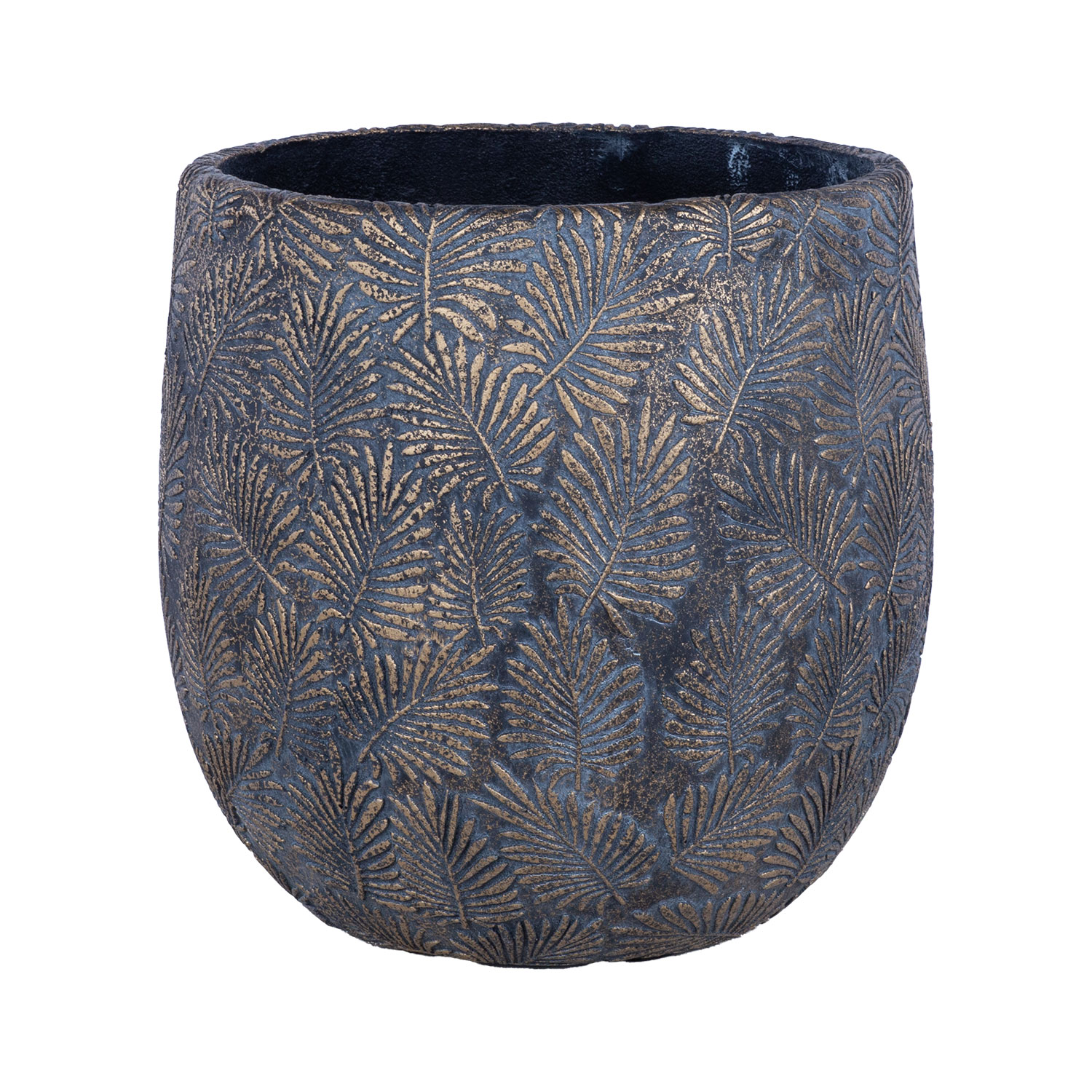 Lillepott SUNNY CEDAR D43xH41cm, tumehall/kuldne